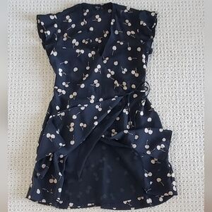 rails letta denim dress Rails Letta Flutter-Sleeve Belted Denim Mini Dress